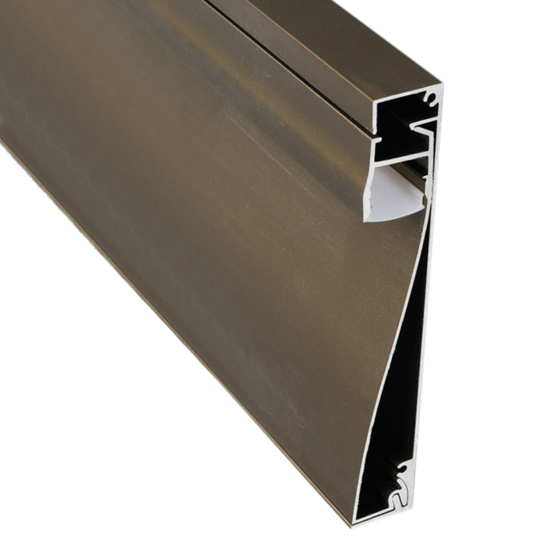 100mm Aluminum Skirting Dark Champagne LED Flooring Baseboard For 12mm Lights